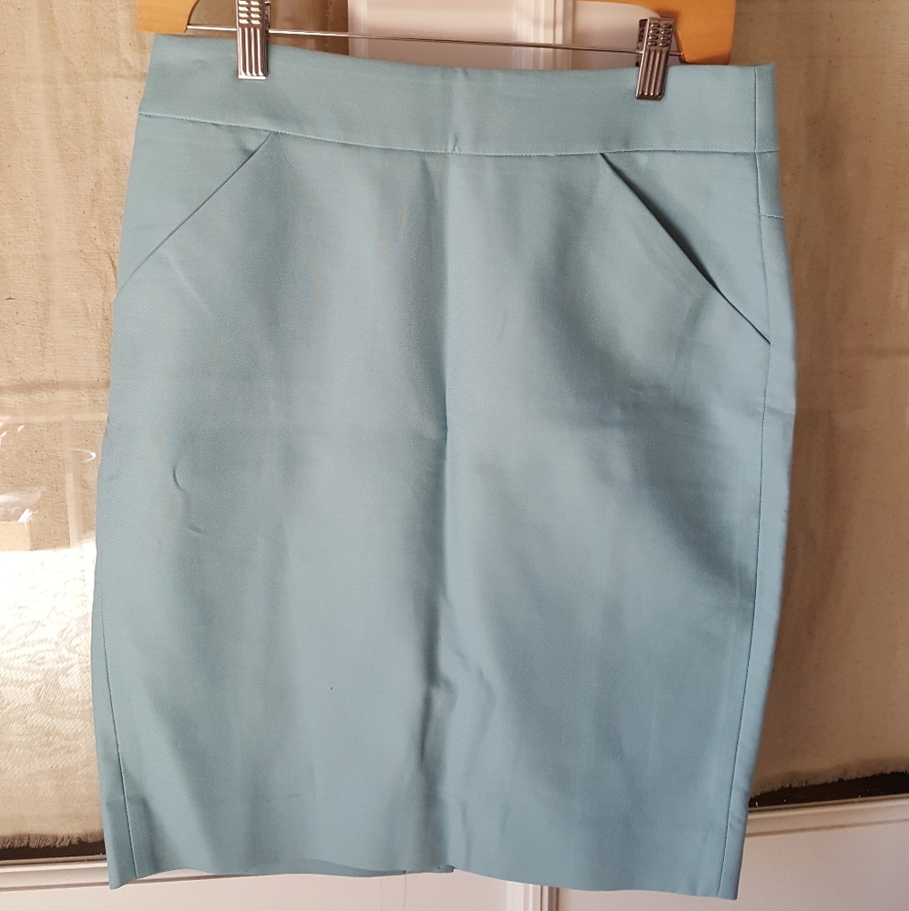 Blue pencil skirt